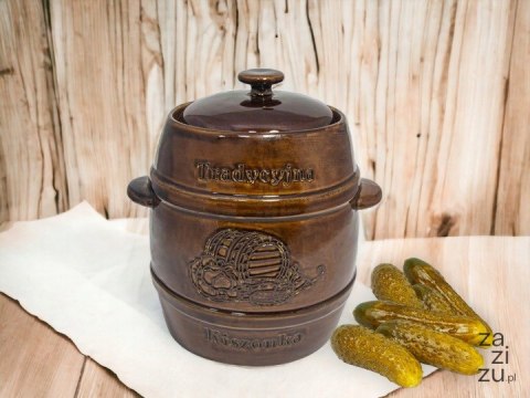 Garnek beczka 3l KAMIONKA brąz swojska spiżarnia | 3867 Garnek beczka 3l KAMIONKA brąz swojska spiżarnia | 3867