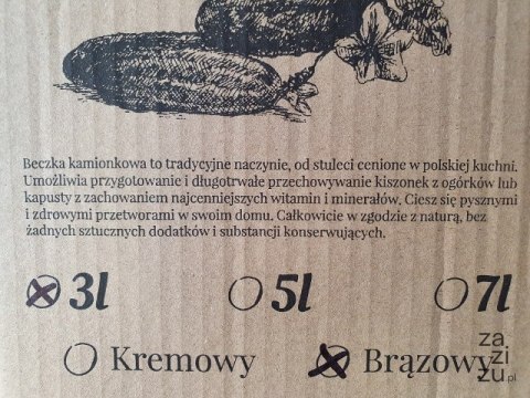 Garnek beczka 3l KAMIONKA brąz swojska spiżarnia | 3867 Garnek beczka 3l KAMIONKA brąz swojska spiżarnia | 3867