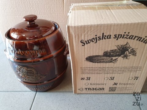 Garnek beczka 3l KAMIONKA brąz swojska spiżarnia | 3867 Garnek beczka 3l KAMIONKA brąz swojska spiżarnia | 3867