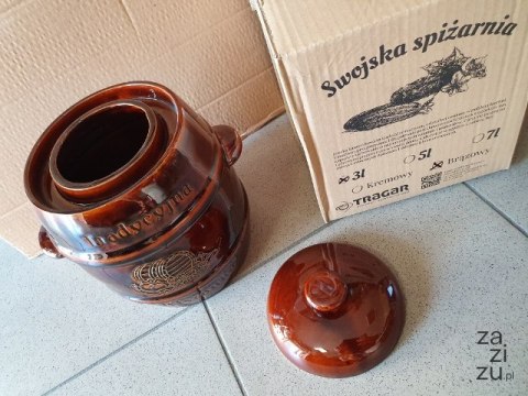 Garnek beczka 3l KAMIONKA brąz swojska spiżarnia | 3867 Garnek beczka 3l KAMIONKA brąz swojska spiżarnia | 3867