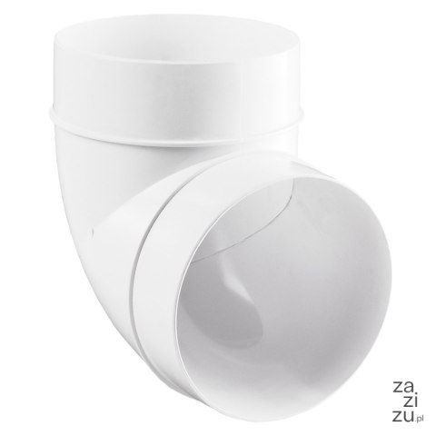 Kolanko wentylacyjne okrągłe plastikowe 90stopni D/KO 100/90 Kolanko wentylacyjne okrągłe plastikowe 90stopni D/KO 100/90