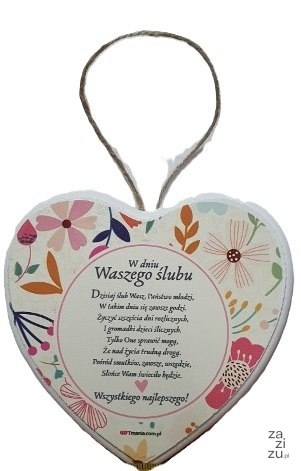 Serce wiszące W DNIU WASZEGO ŚLUBU Serce wiszące W DNIU WASZEGO ŚLUBU