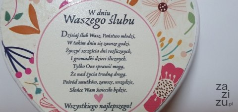 Serce wiszące W DNIU WASZEGO ŚLUBU Serce wiszące W DNIU WASZEGO ŚLUBU