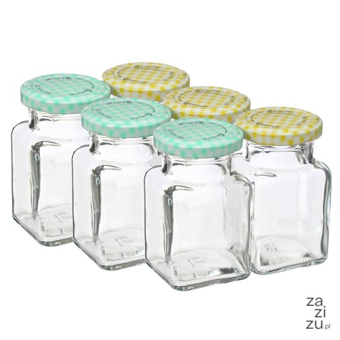 Słoik kwadratowy 150ml + zakrętka 6szt. | 132155 Słoik kwadratowy 150ml + zakrętka 6szt. | 132155