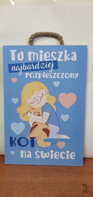Tabliczka/obraz do zawieszenia 20x30 TU MIESZKA NAJBARDZIEJ TOZPIESZCZONY KOT Tabliczka/obraz do zawieszenia 20x30 TU MIESZKA NAJBARDZIEJ TOZPIESZCZONY KOT