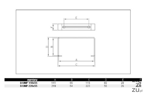 Uchwyt mocujący płaski 2szt. D/UMP 110x55 Dospel 007-0238 Uchwyt mocujący płaski 2szt. D/UMP 110x55 Dospel 007-0238