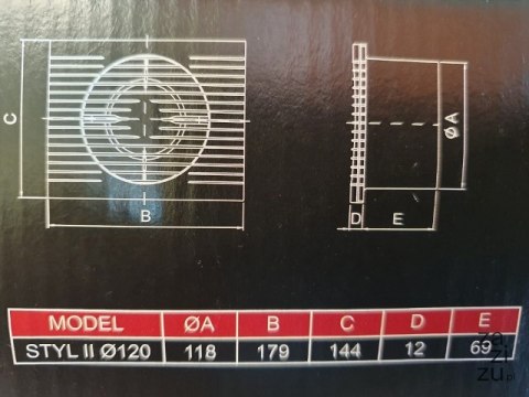 Wentylator STYL II 120S Wentylator STYL II 120S