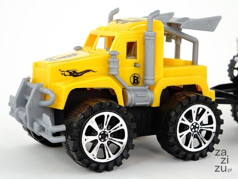 Auto z lawetą i quadem, napęd na koło zam; 36x14x13cm Auto z lawetą i quadem, napęd na koło zam; 36x14x13cm