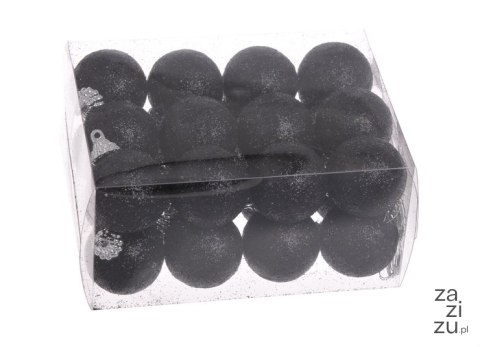 Bombki brokat czarne 3cm - 24szt. 158CAN3-24/PCV_24 Bombki brokat czarne 3cm - 24szt. 158CAN3-24/PCV_24