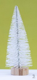 Choinka brokatowa perłowa 15cm | CHB-15-PER