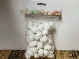 Jajka w worku 2,5cm BIAŁE W PLAMKI 50szt 3003