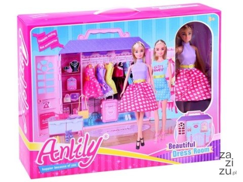 Lalka Anlily + domek SZAFA z ubraniami + akcesoria | ZA2228 Lalka Anlily + domek SZAFA z ubraniami + akcesoria | ZA2228