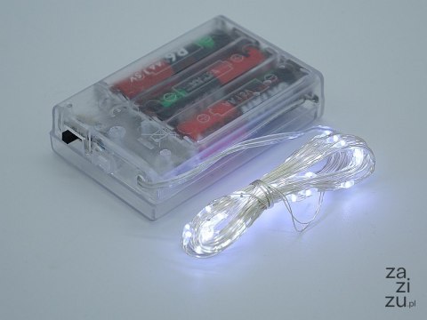 Lampki na druciku 5m białe światło 50led Lampki na druciku 5m białe światło 50led