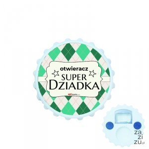 Otwieracz magnes w kształcie kapsla SUPER DZIADEK 7 cm Otwieracz magnes w kształcie kapsla SUPER DZIADEK 7 cm