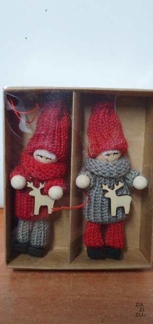 Pacynki - świąteczne zawieszki 12cm 2szt. | 104CAN219-027 Pacynki - świąteczne zawieszki 12cm 2szt. | 104CAN219-027
