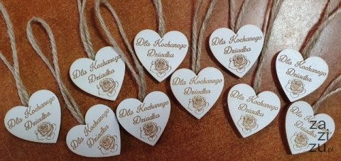 Serce wiszące 4x4cm 10szt Dla Kochanego Dziadka Serce wiszące 4x4cm 10szt Dla Kochanego Dziadka