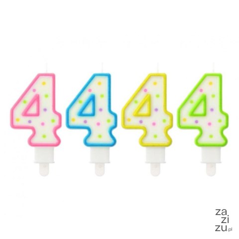 Świeczka cyferka ''4'' KROPKI | PF-SCK4 Świeczka cyferka ''4'' KROPKI | PF-SCK4