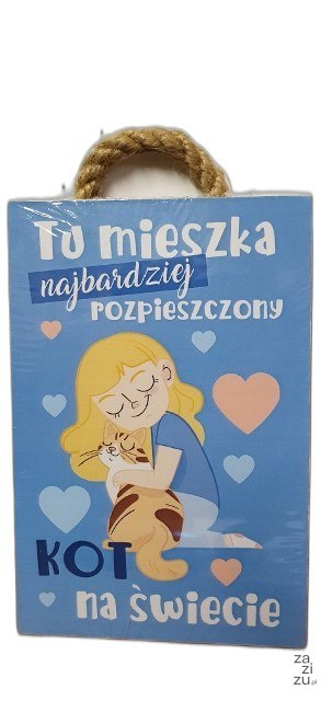 Tabliczka/obraz do zawieszenia 10x15 Tu mieszka ... kot Tabliczka/obraz do zawieszenia 10x15 Tu mieszka ... kot