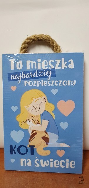 Tabliczka/obraz do zawieszenia 10x15 Tu mieszka ... kot Tabliczka/obraz do zawieszenia 10x15 Tu mieszka ... kot