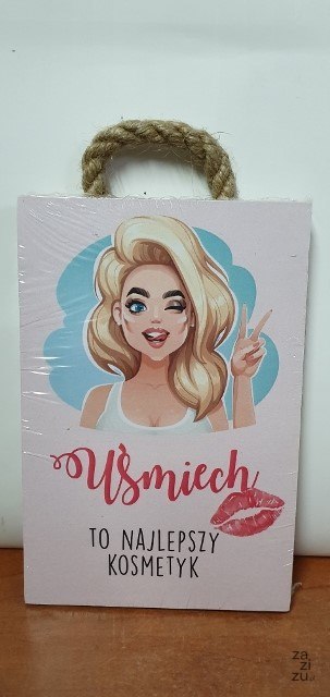 Tabliczka/obraz do zawieszenia 10x15 UŚMIECH TO NAJLEPSZY KOSMETYK Tabliczka/obraz do zawieszenia 10x15 UŚMIECH TO NAJLEPSZY KOSMETYK