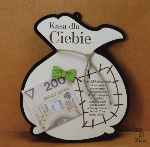 Urodzinowy worek kasa dla Ciebie "40" / 20 x 17 cm. P242W40 Urodzinowy worek kasa dla Ciebie "40" / 20 x 17 cm. P242W40