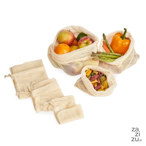 Woreczki bawełniane No Waste 6 szt. różne rozmiary Woreczki bawełniane No Waste 6 szt. różne rozmiary