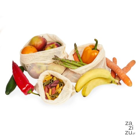 Woreczki bawełniane No Waste 6 szt. różne rozmiary Woreczki bawełniane No Waste 6 szt. różne rozmiary