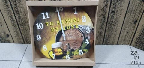 Zegar ścienny 30cm TU RZĄDZI DZIADEK Zegar ścienny 30cm TU RZĄDZI DZIADEK