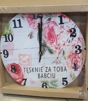 Zegar ścienny 30cm Tęsknię za Tobą Babciu Zegar ścienny 30cm Tęsknię za Tobą Babciu