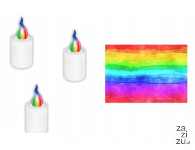 Znicz ledowy 12szt. zmieniający kolor + 2XR6 1200g SUBITO RGB Znicz ledowy 12szt. zmieniający kolor + 2XR6 1200g SUBITO RGB
