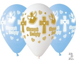 Balony CHRZEST chłopca, 33cm - 5 szt.