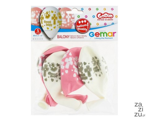 Balony CHRZEST dziewczynki 33cm 5szt. | GS120/617BR Balony CHRZEST dziewczynki 33cm 5szt. | GS120/617BR