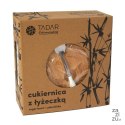 Cukiernica ceramiczna z bambusową pokrywką i łyżeczką Tadar 400 ml biała