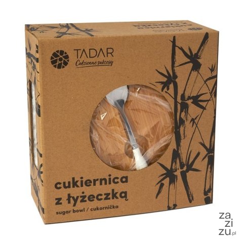 Cukiernica ceramiczna z bambusową pokrywką i łyżeczką Tadar 400 ml biała Cukiernica ceramiczna z bambusową pokrywką i łyżeczką Tadar 400 ml biała