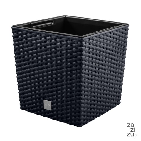 Donica RATO LOW 40x40x41cm Antracyt rattan+wkład Donica RATO LOW 40x40x41cm Antracyt rattan+wkład