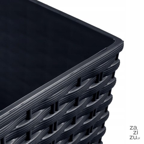 Donica RATO LOW 40x40x41cm Antracyt rattan+wkład Donica RATO LOW 40x40x41cm Antracyt rattan+wkład