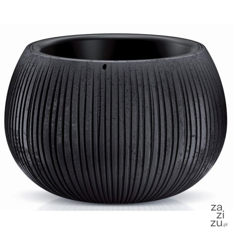 Doniczka kula Beton Bowl z wkładem czarna 24cm | DKB240 Doniczka kula Beton Bowl z wkładem czarna 24cm | DKB240
