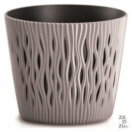 Doniczka okrągła + wkład Sandy Round 19xh16,5cm MOCCA