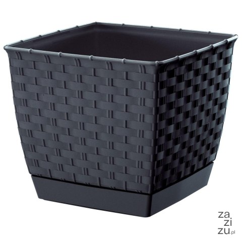 Doniczka z podstawką RATOLLA square 16x16 h14 cm - Antracyt Doniczka z podstawką RATOLLA square 16x16 h14 cm - Antracyt