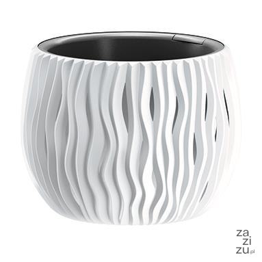 Doniczka z wkładem BOWL SANDY 18x14cm - biały Doniczka z wkładem BOWL SANDY 18x14cm - biały