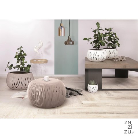 Doniczka z wkładem BOWL SANDY 18x14cm - biały Doniczka z wkładem BOWL SANDY 18x14cm - biały