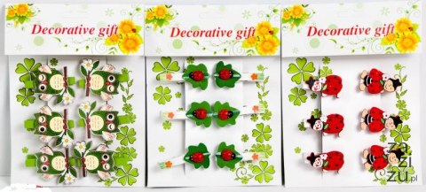 Drewniane ozdoby na klamerce 4,5cm 6szt. 4414 Drewniane ozdoby na klamerce 4,5cm 6szt. 4414