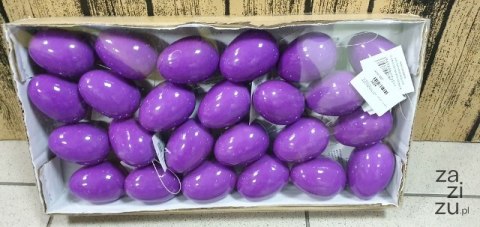 Jajka w pudełku 24szt. FIOLETOWE POŁYSK 7cm | M92205 Jajka w pudełku 24szt. FIOLETOWE POŁYSK 7cm | M92205