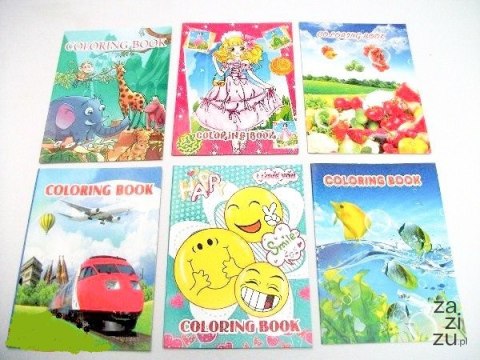 Kolorowanka 12szt z naklejkami 00A5 Kolorowanka 12szt z naklejkami 00A5