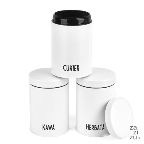 Komplet 3 pojemników Konighoffer Concept Kawa Herbata Cukier biały Komplet 3 pojemników Konighoffer Concept Kawa Herbata Cukier biały