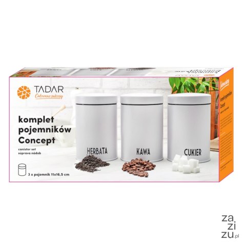 Komplet 3 pojemników Konighoffer Concept Kawa Herbata Cukier biały Komplet 3 pojemników Konighoffer Concept Kawa Herbata Cukier biały