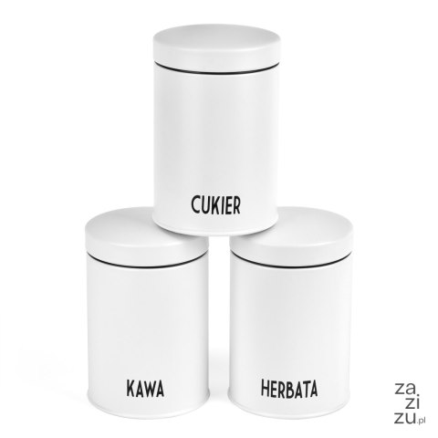 Komplet 3 pojemników Konighoffer Concept Kawa Herbata Cukier biały Komplet 3 pojemników Konighoffer Concept Kawa Herbata Cukier biały