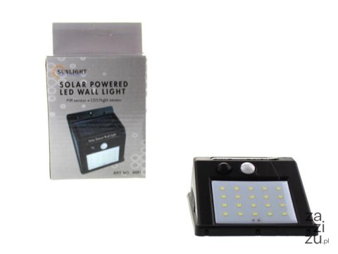 Lampa LED solarna z czujnikiem zmierzchu i ruchu 13x10 cm AE-6091 Lampa LED solarna z czujnikiem zmierzchu i ruchu 13x10 cm AE-6091
