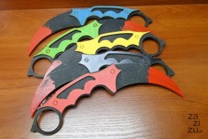 Nóż 5szt drewniany karambit - mix kolorów 26 cm. P97 Nóż 5szt drewniany karambit - mix kolorów 26 cm. P97