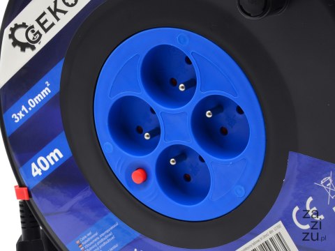 Przedłużacz elektryczny bębnowy 3x1.0mm2 40m | G17502 Przedłużacz elektryczny bębnowy 3x1.0mm2 40m | G17502